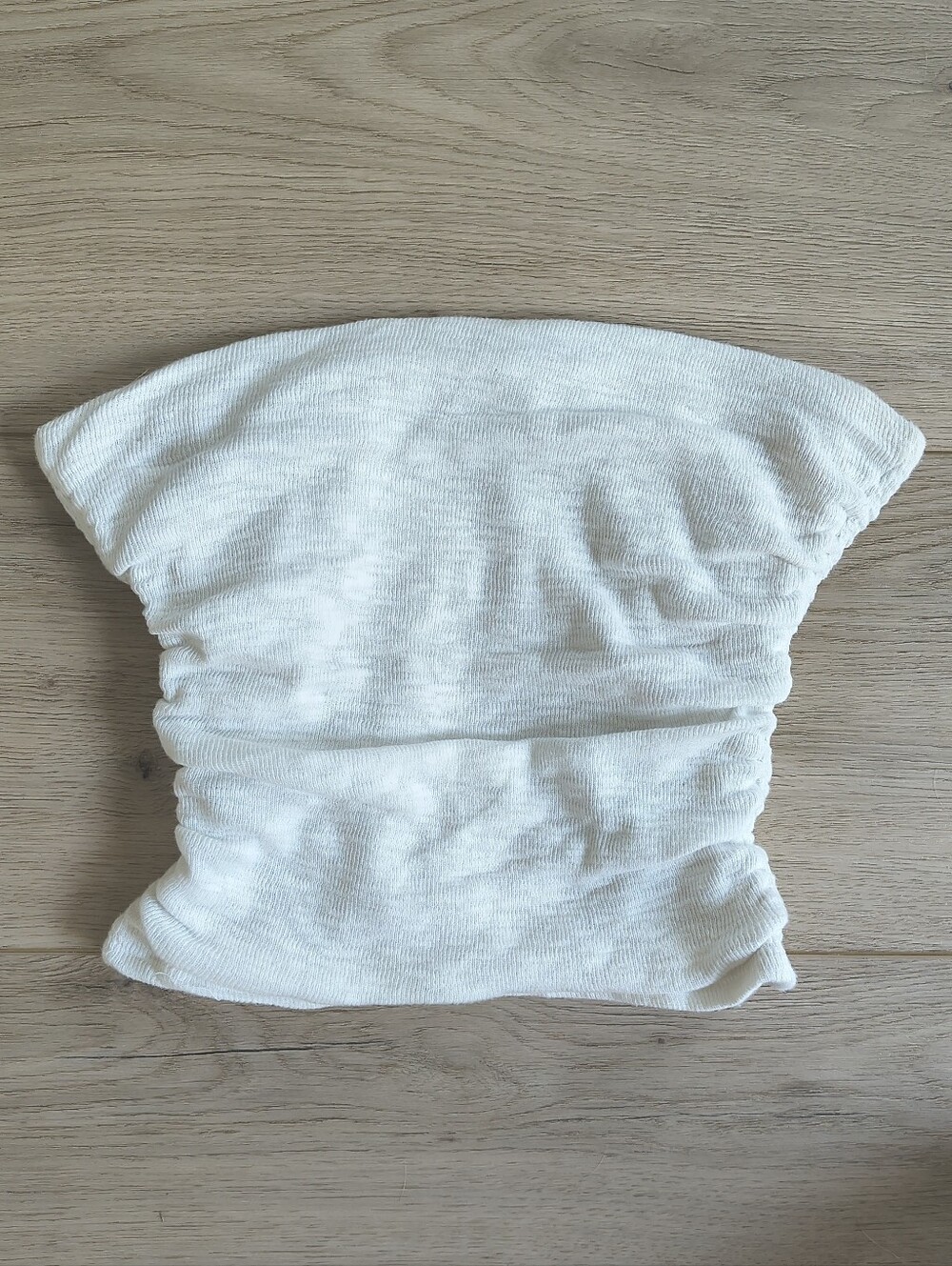 Free People Rouched Cotton White Tube Top | Size XS